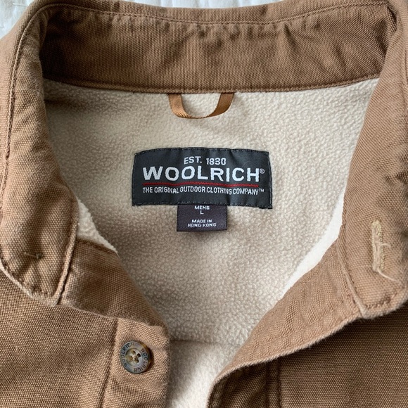 Woolrich Men’s Sherpa lined canvas shirt jacket - Picture 2 of 5